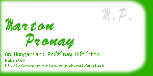 marton pronay business card